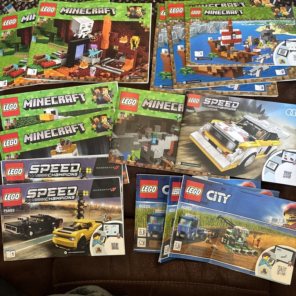 Lego Minecraft‎ Speed And City Instruction Books ONLY. Lot Of 12 instructions